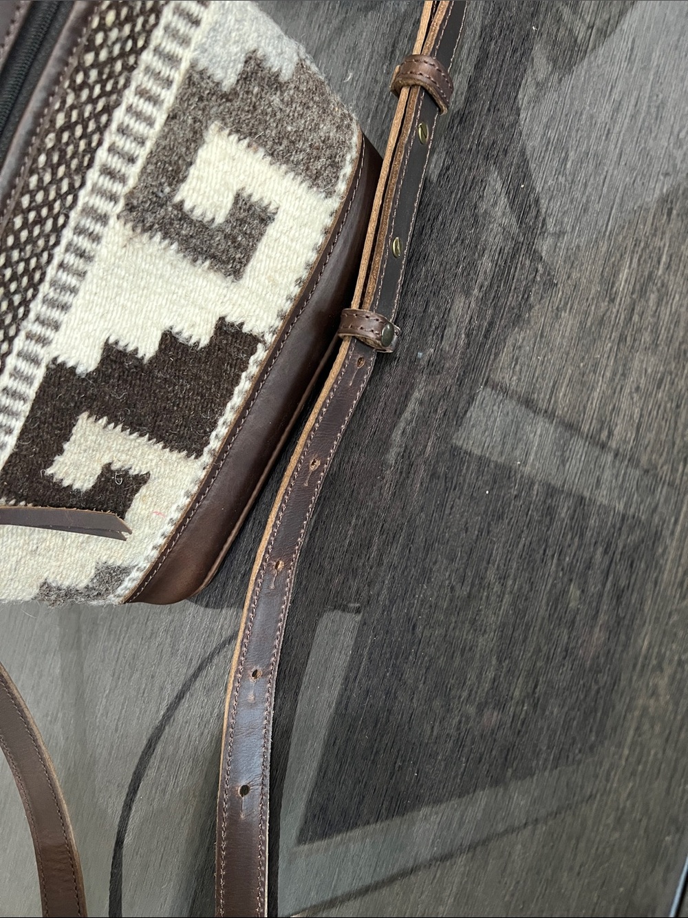 Nena & Co Leather & Wool  Southwestern Pattern Crossbody - Picture 13 of 16